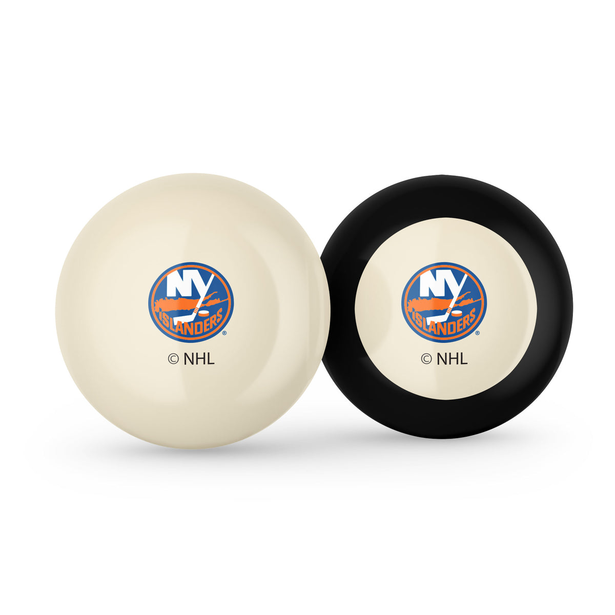 New York Islanders NHL cue ball and 8-ball combo set with team logos