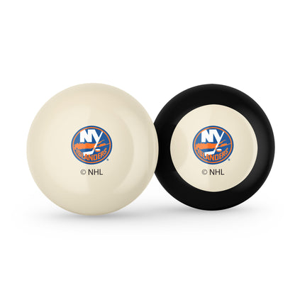 New York Islanders NHL cue ball and 8-ball combo set with team logos