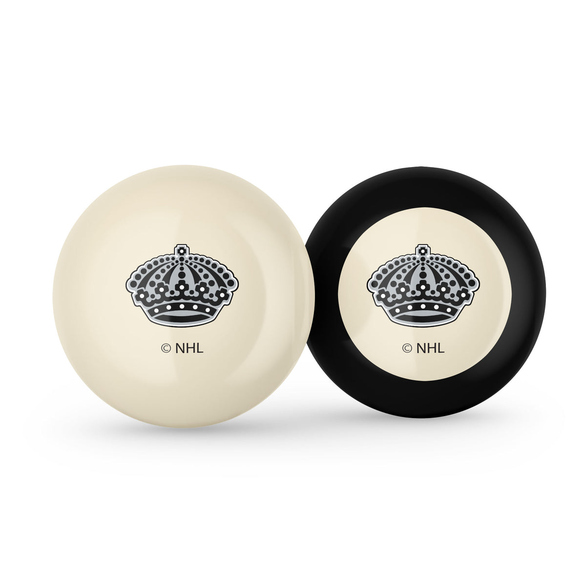 Los Angeles Kings NHL cue ball and 8-ball combo set with team logos