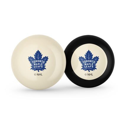 Toronto Maple Leafs NHL cue ball and 8-ball combo set with team logos