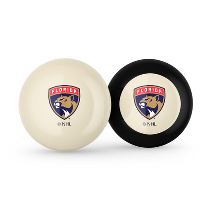 Florida Panthers NHL cue ball and 8-ball combo set with team logos