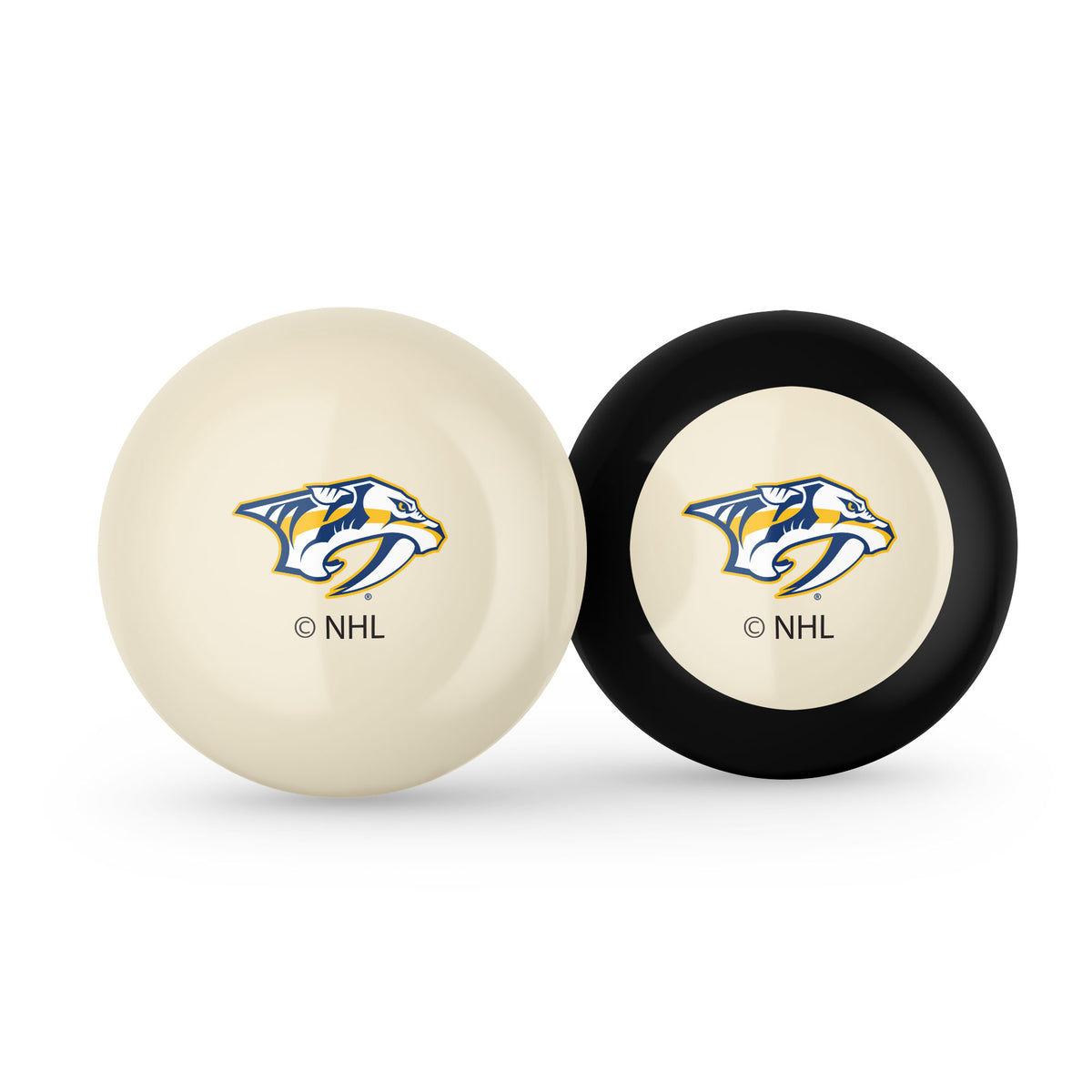 Nashville Predators NHL cue ball and 8-ball combo set with team logos