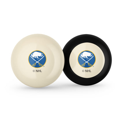 Buffalo Sabres NHL cue ball and 8-ball combo set with team logos