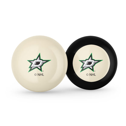 Dallas Stars NHL cue ball and 8-ball combo set with team logos