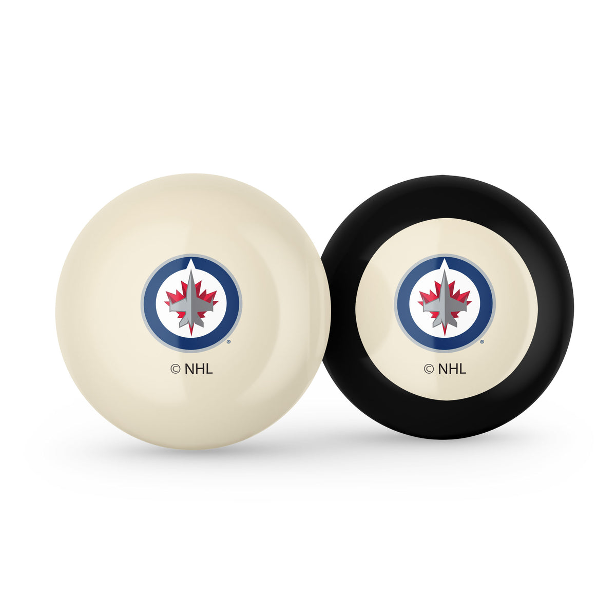 Winnipeg Jets NHL cue ball and 8-ball combo set with team logos