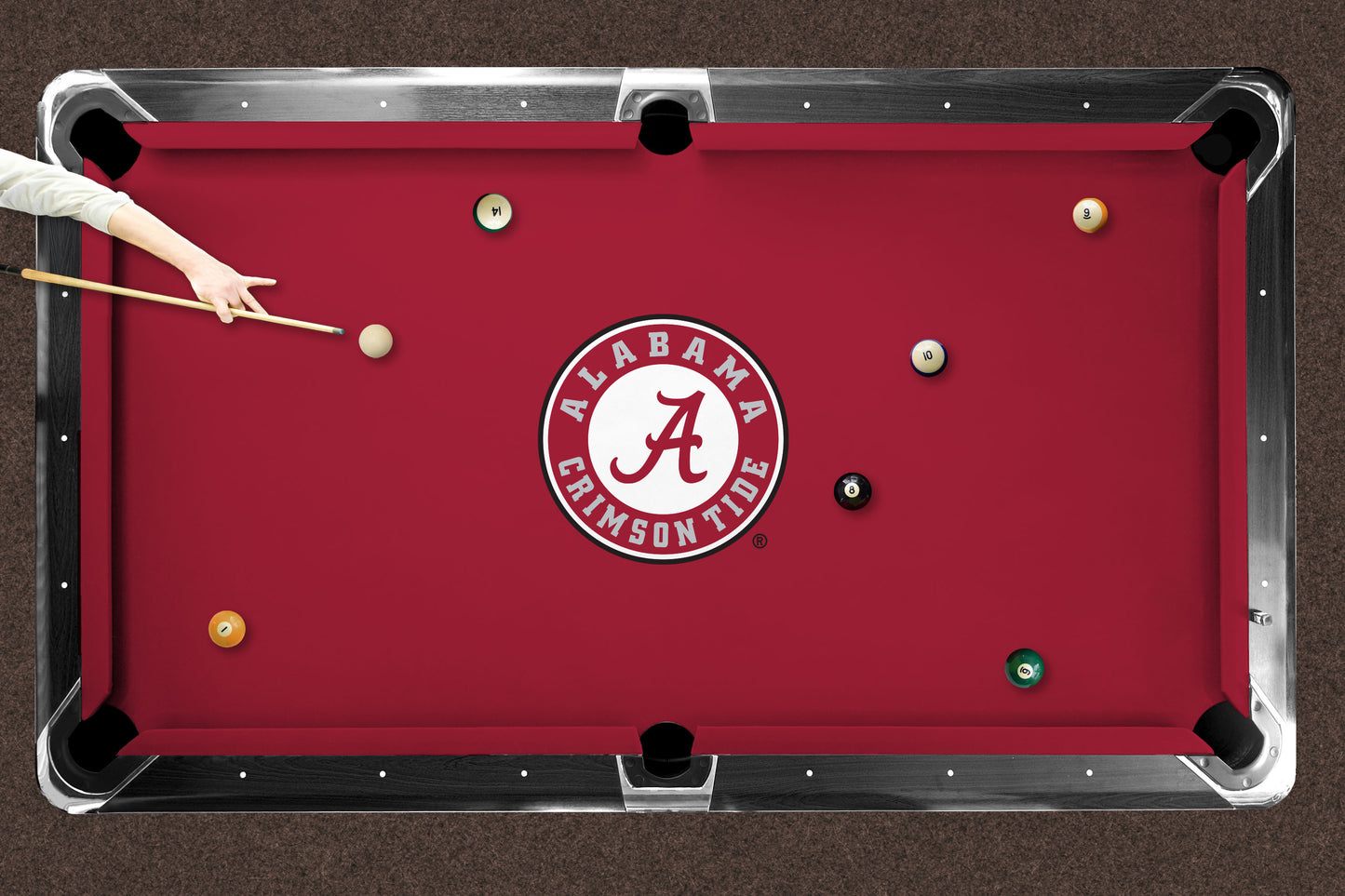 Alabama Crimson Tide Custom Pool Table Replacement Felt Lifestyle