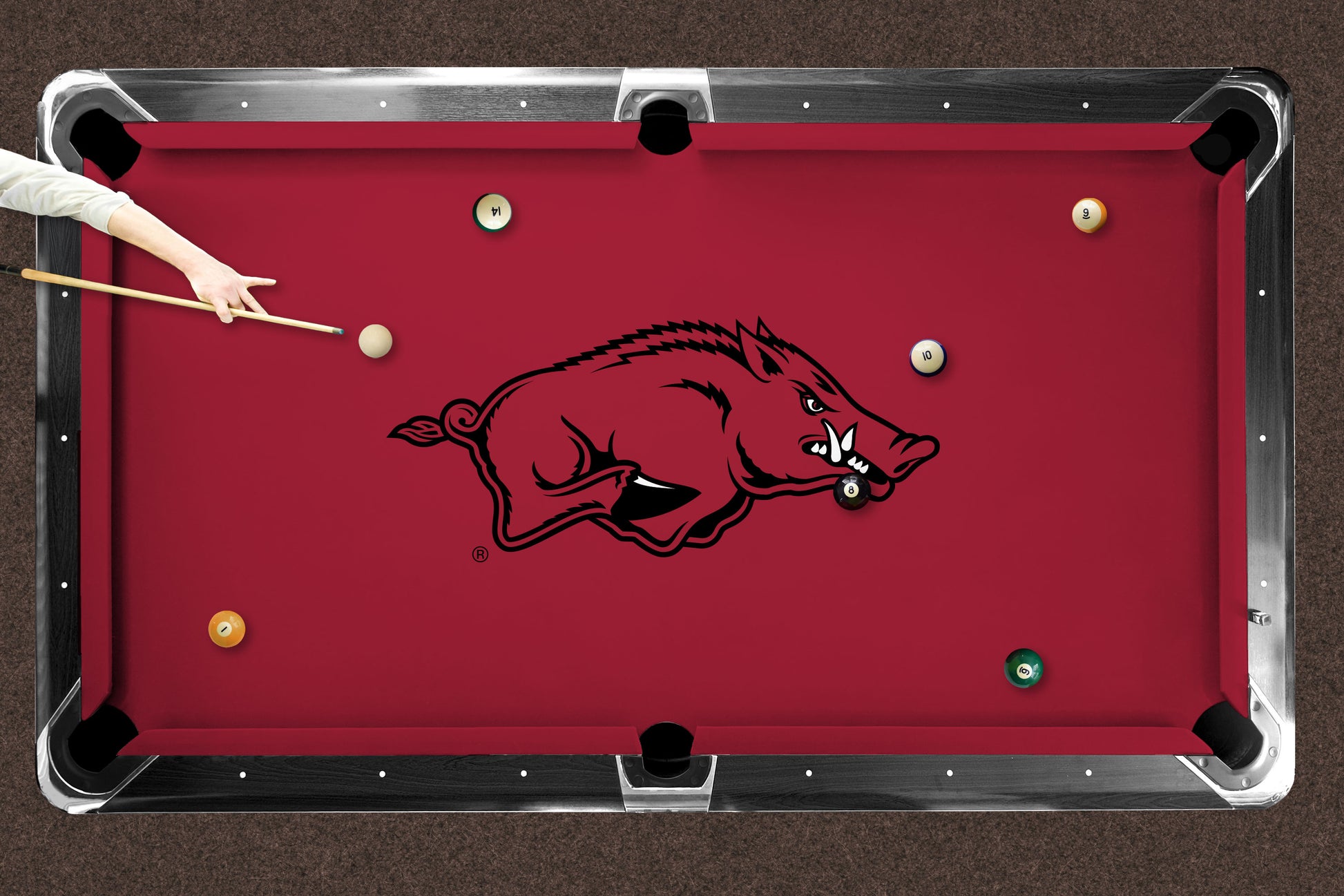 Arkansas Razorbacks Custom Pool Table Replacement Felt Lifestyle