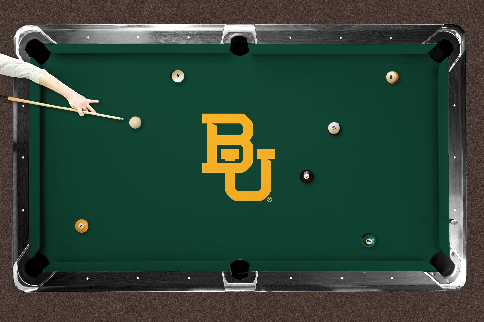 Baylor Bears Custom Pool Table Replacement Felt Lifestyle