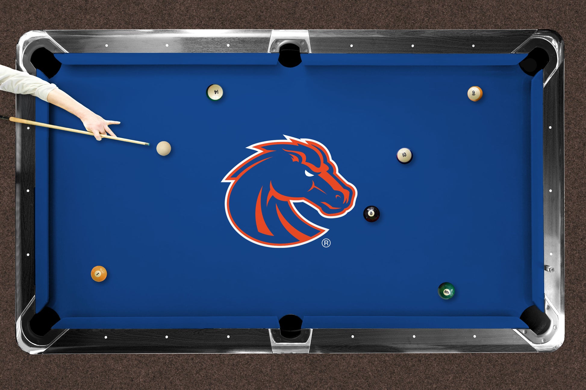 Boise State Broncos Custom Pool Table Replacement Felt Lifestyle