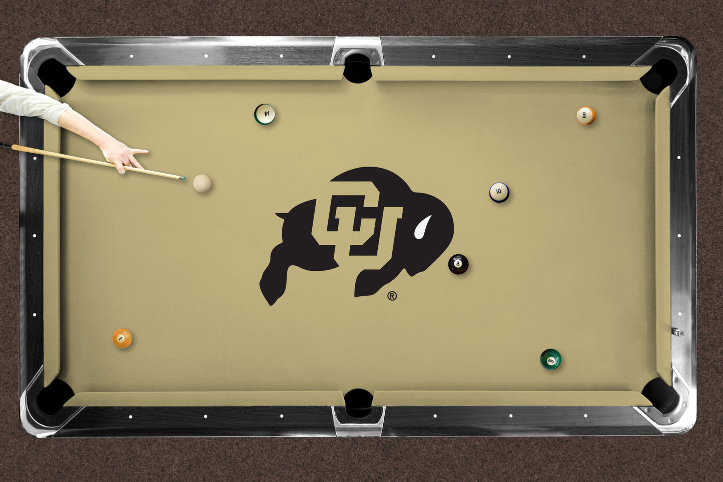 Colorado Buffaloes Custom Pool Table Replacement Felt Lifestyle