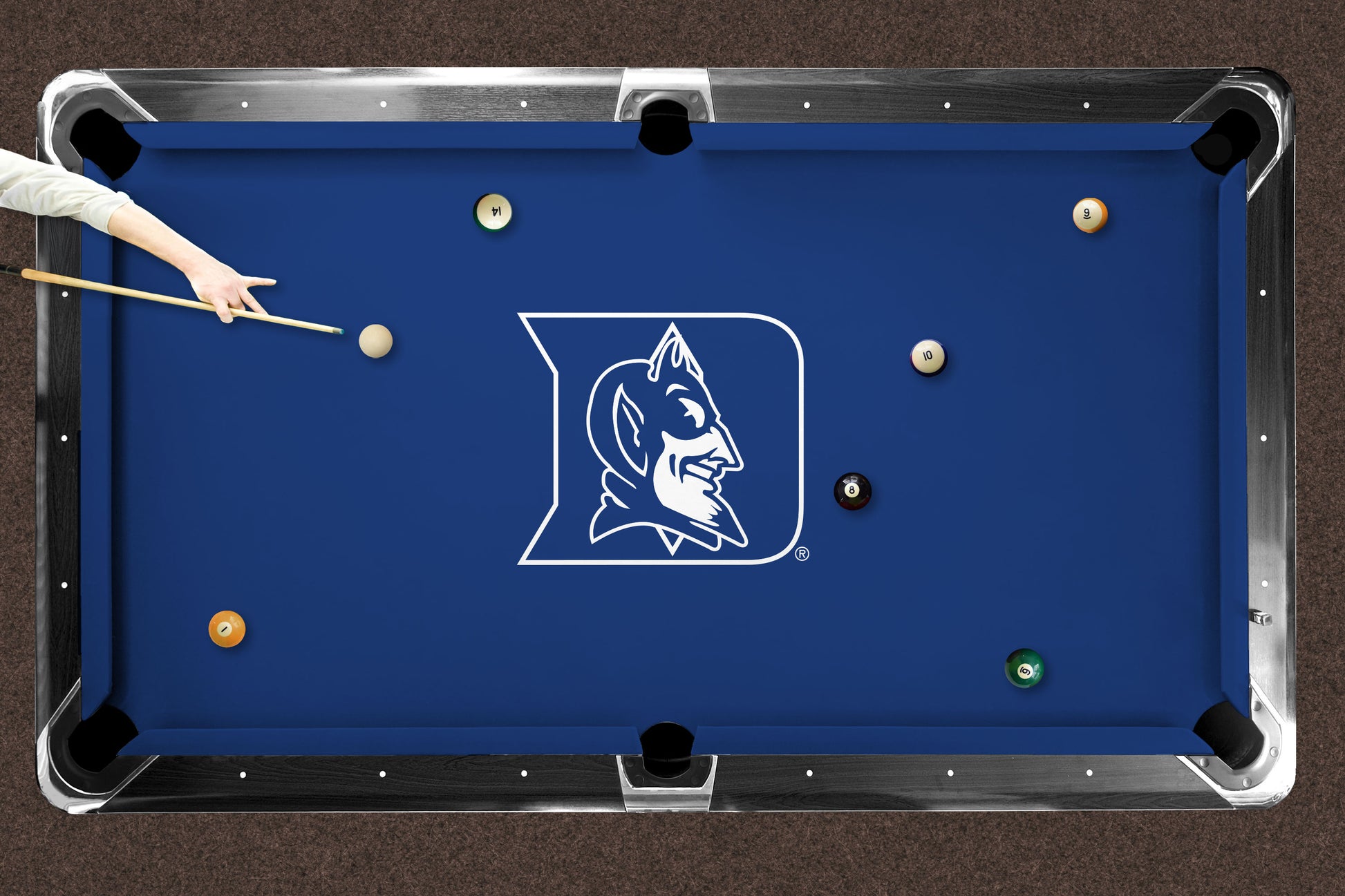 Duke Blue Devils Custom Pool Table Replacement Felt Lifestyle