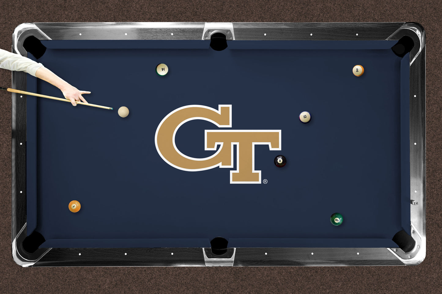 Georgia Tech Yellow Jackets Custom Pool Table Replacement Felt Lifestyle