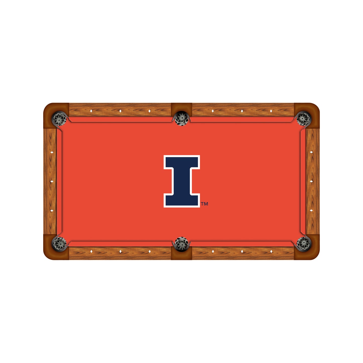 Illinois Fighting Illini Custom Pool Table Replacement Felt