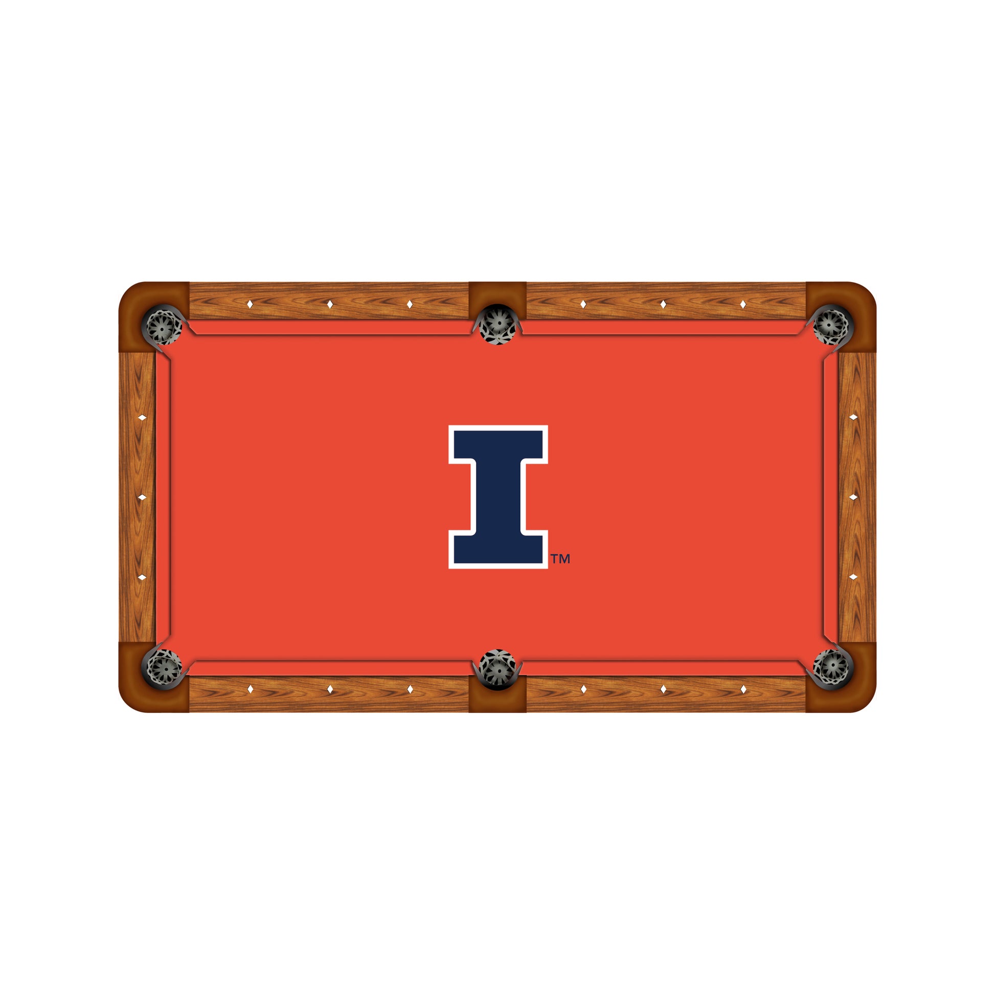 Illinois Fighting Illini Custom Pool Table Replacement Felt
