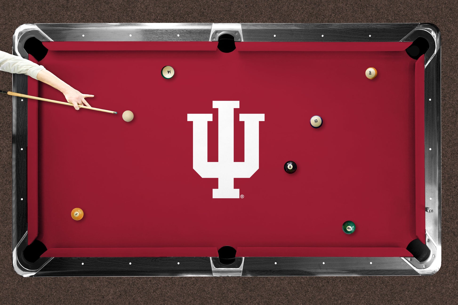 Indiana Hoosiers Custom Pool Table Replacement Felt Lifestyle