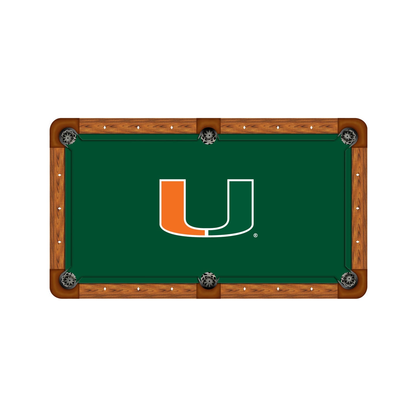 Miami Hurricanes Custom Pool Table Replacement Felt