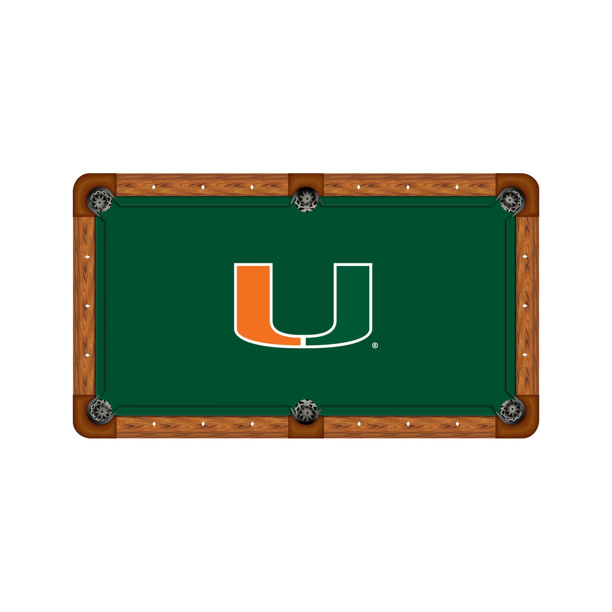 Miami Hurricanes Custom Pool Table Replacement Felt