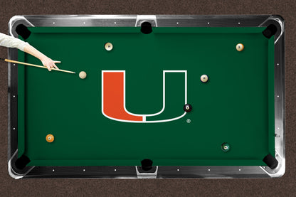 Miami Hurricanes Custom Pool Table Replacement Felt Lifestyle