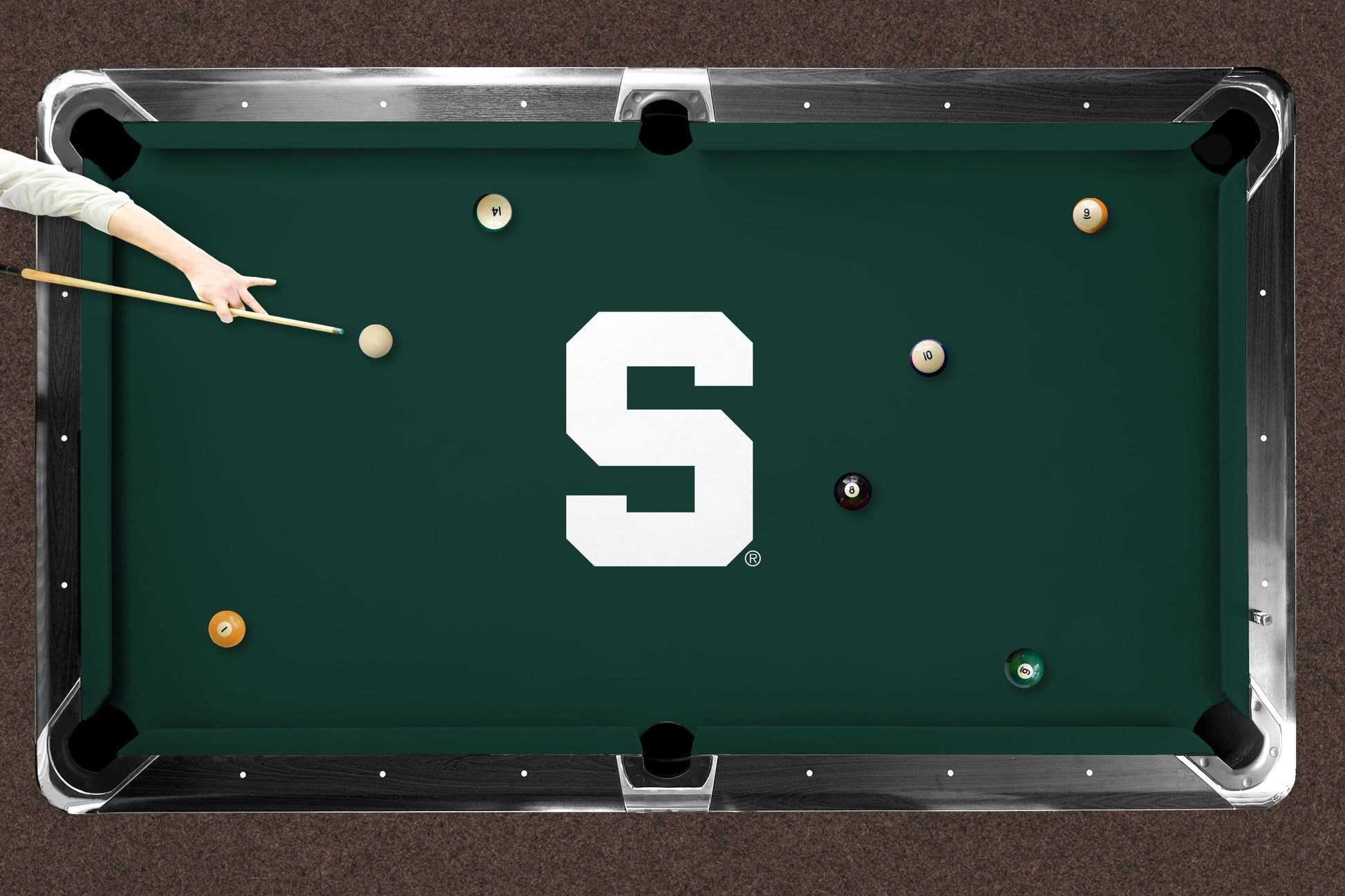 Michigan State Spartans Custom Pool Table Replacement Felt Lifestyle