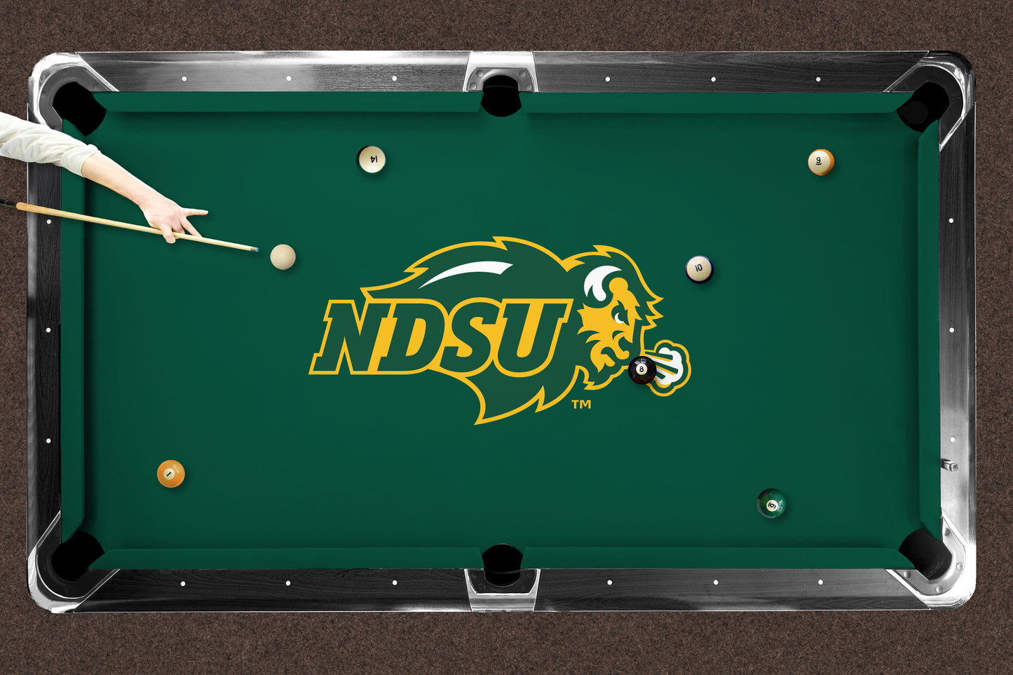 North Dakota State Bison Custom Pool Table Replacement Felt Lifestyle