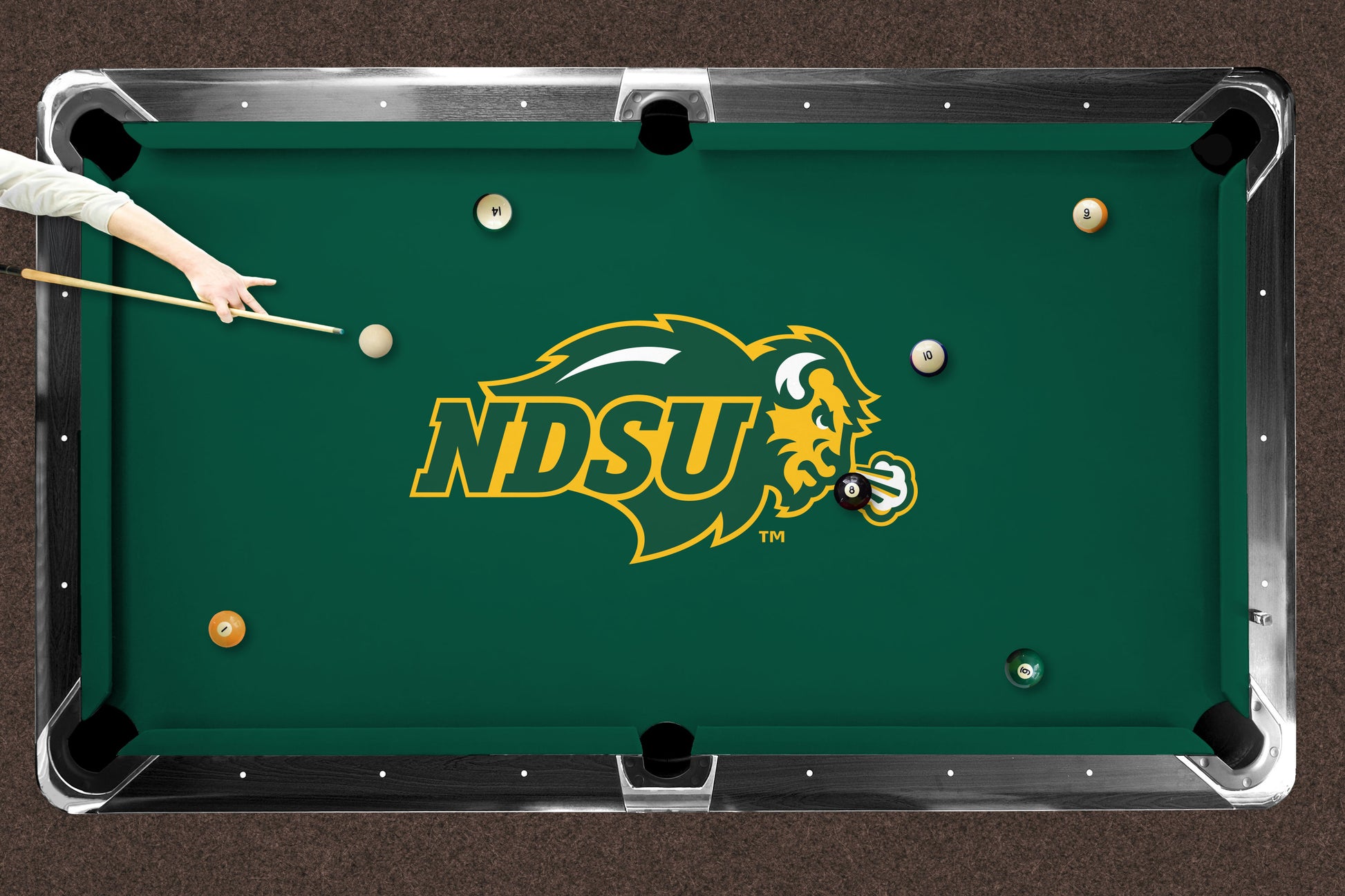 North Dakota State Bison Custom Pool Table Replacement Felt Lifestyle