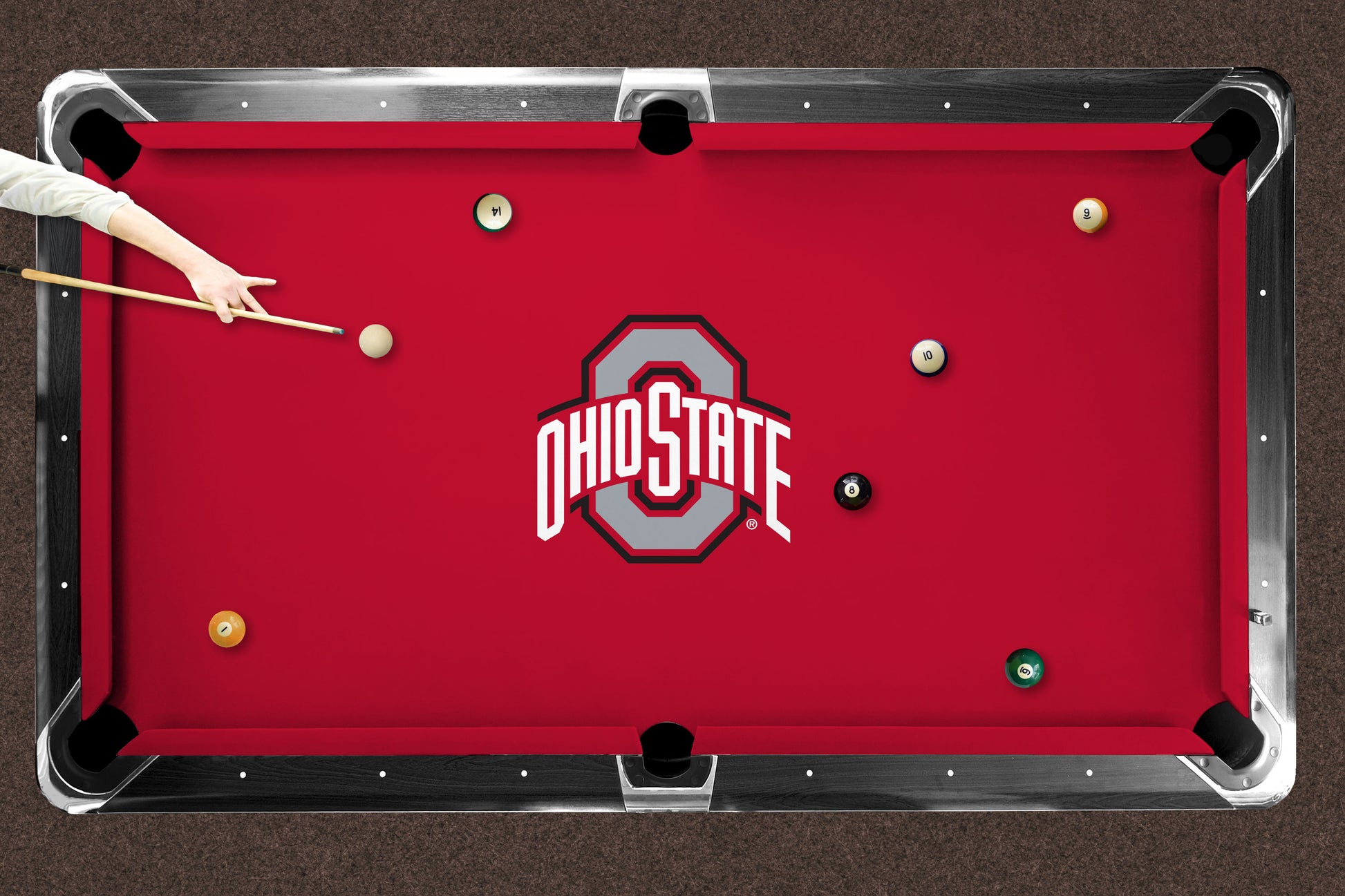 Ohio State Buckeyes Custom Pool Table Replacement Felt Lifestyle