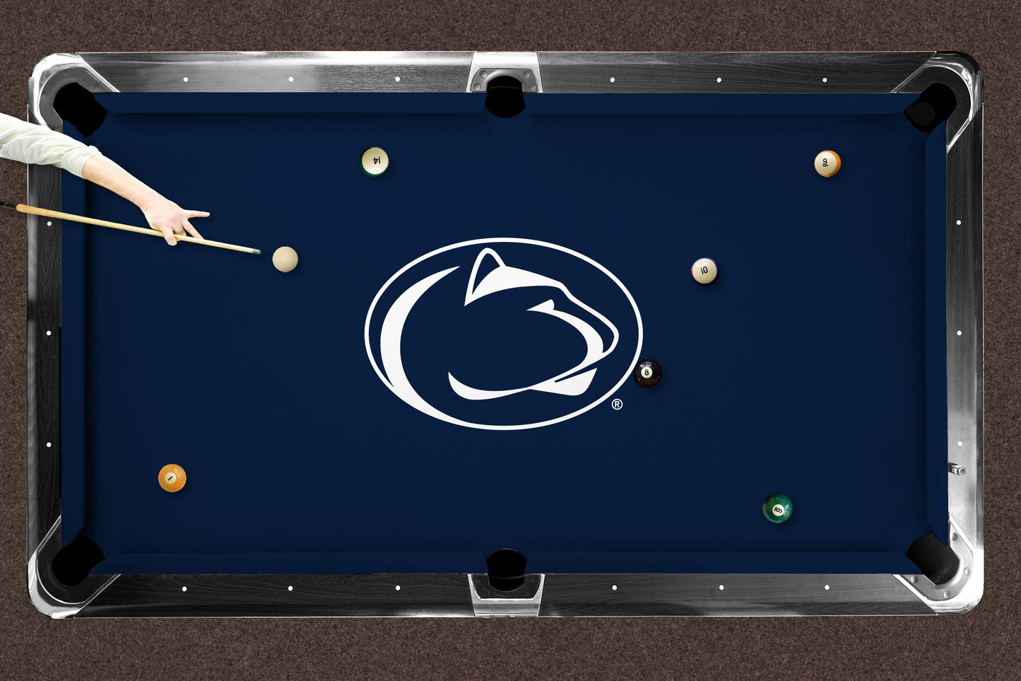 Penn State Nittany Lions Custom Pool Table Replacement Felt Lifestyle