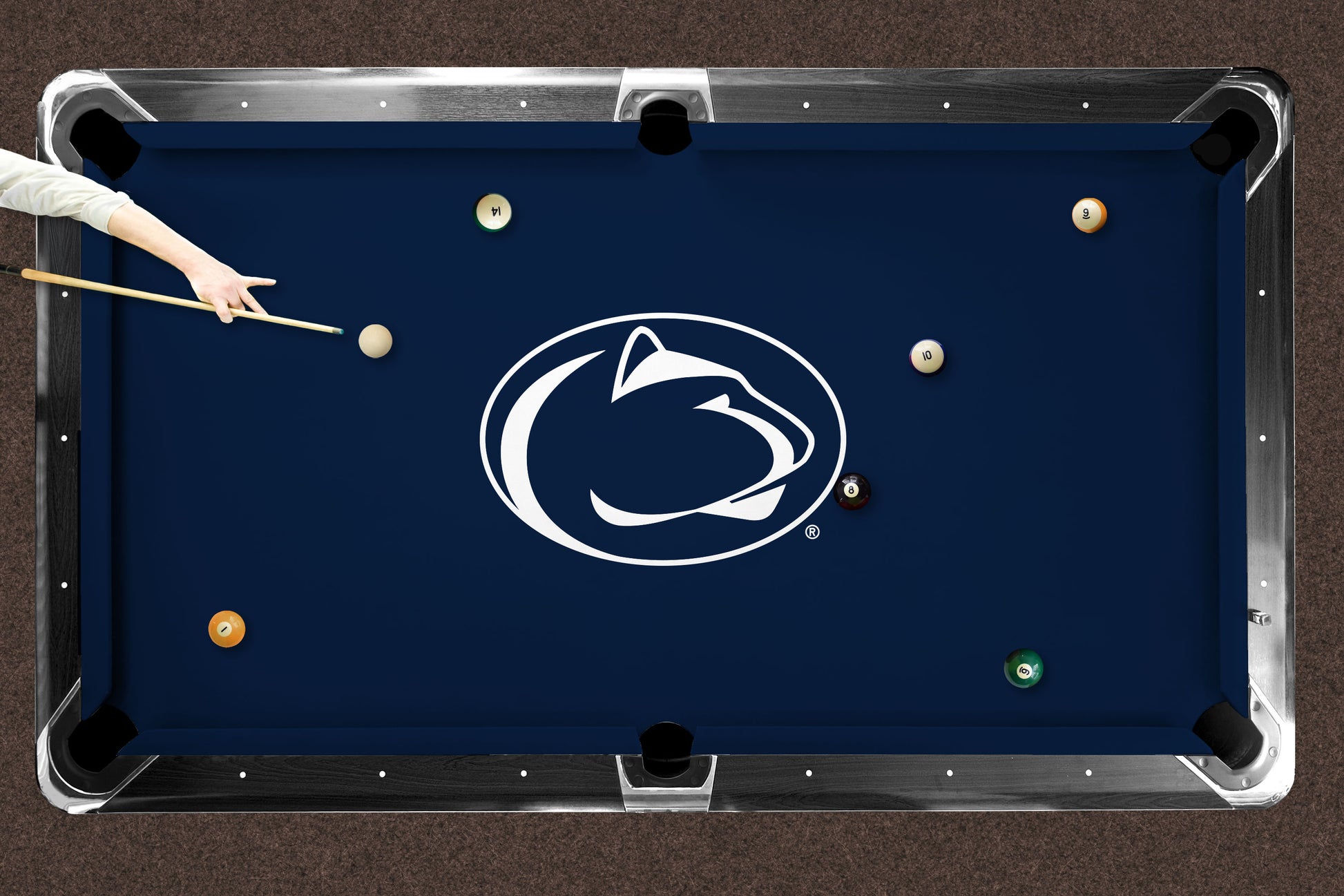 Penn State Nittany Lions Custom Pool Table Replacement Felt Lifestyle