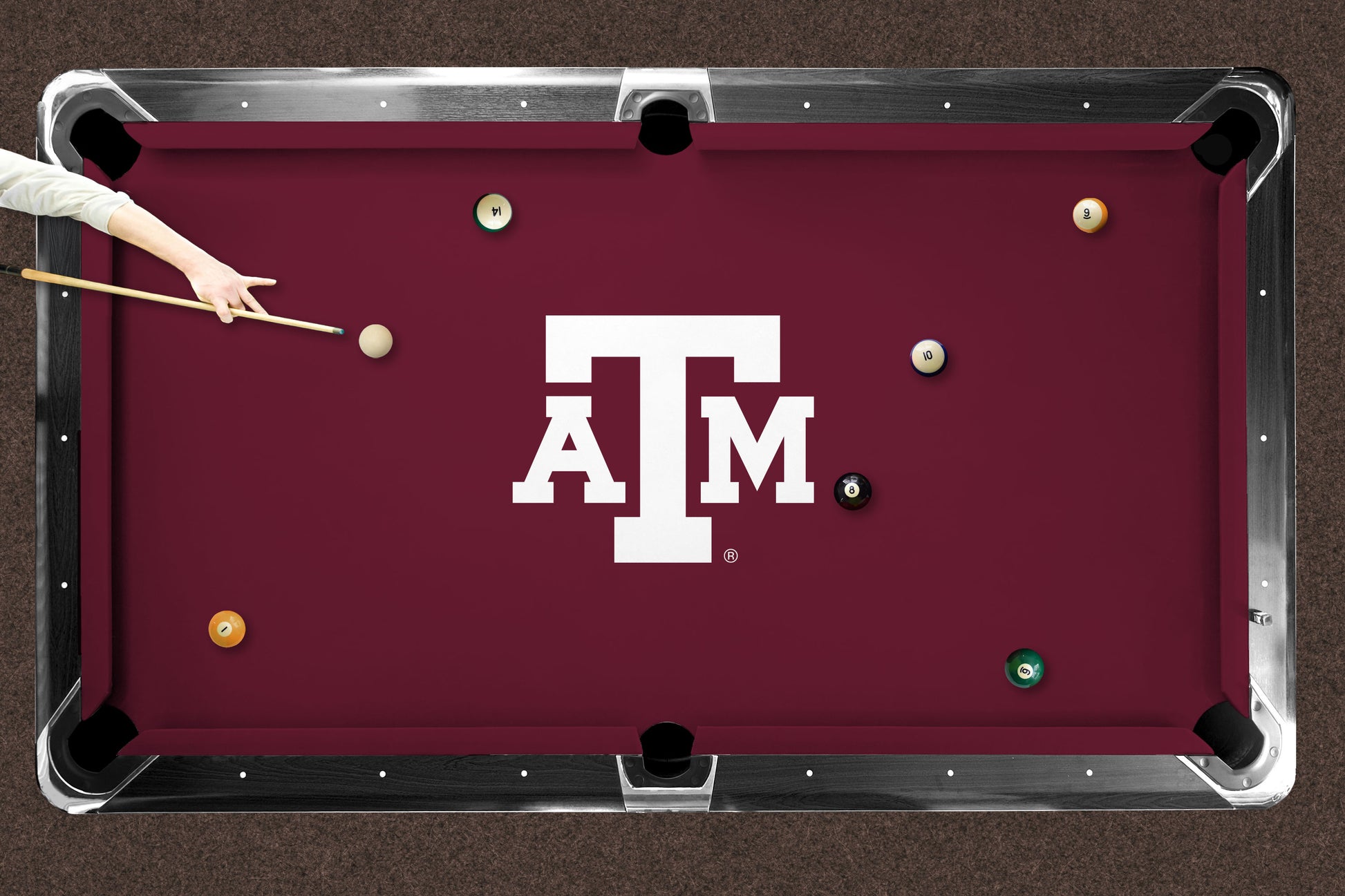 Texas A&M Aggies Custom Pool Table Replacement Felt Lifestyle