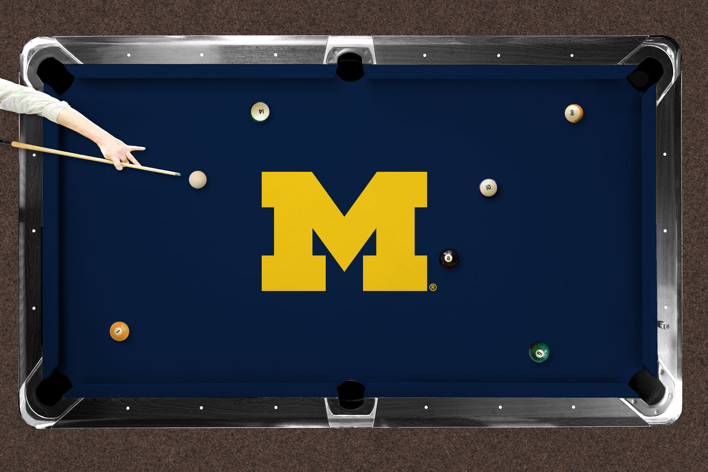 Michigan Wolverines Custom Pool Table Replacement Felt Lifestyle