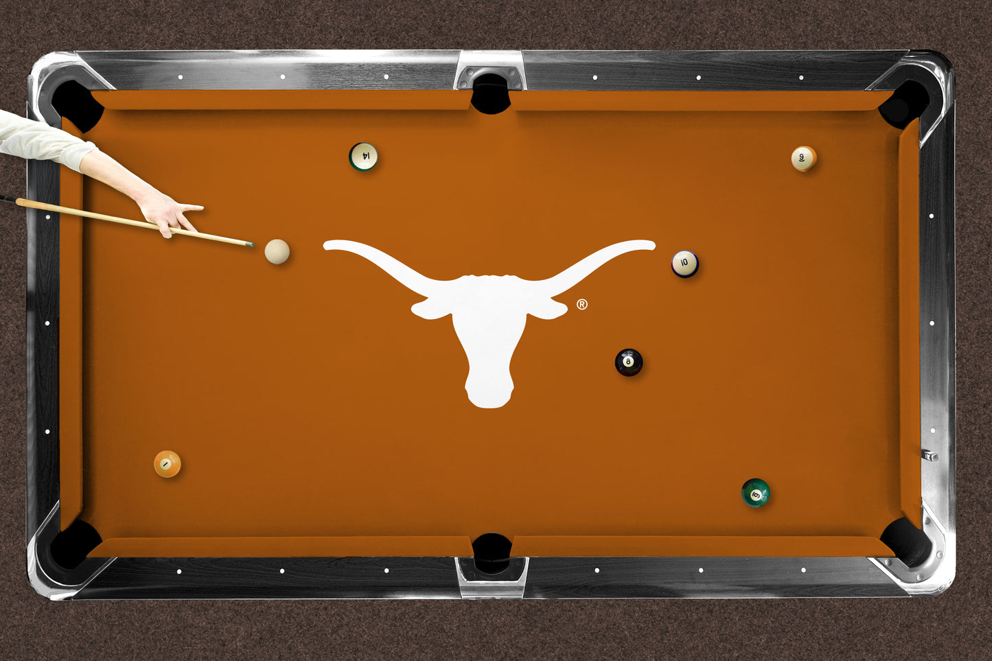 Texas Longhorns Custom Pool Table Replacement Felt Lifestyle