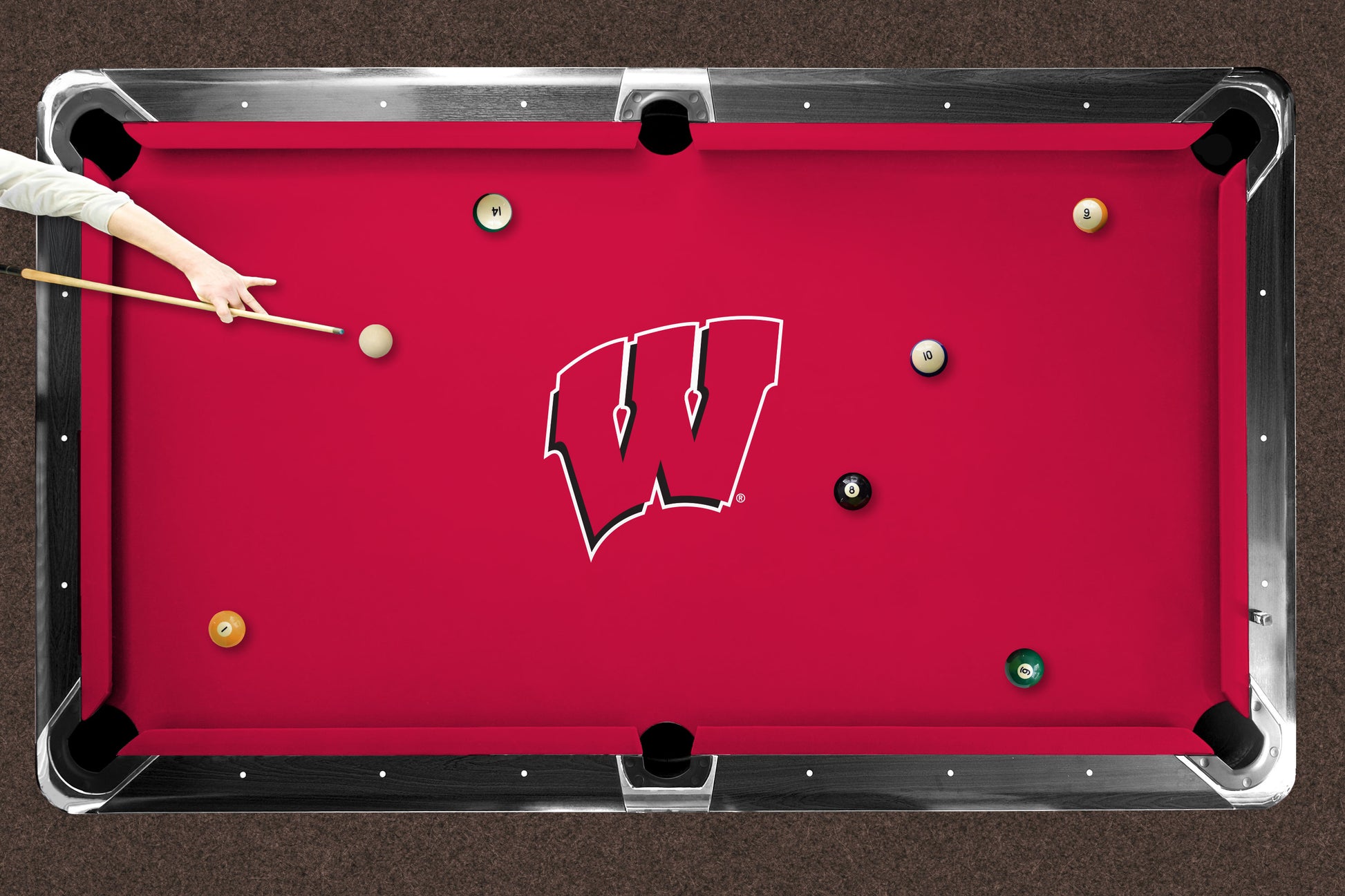 Wisconsin Badgers Custom Pool Table Replacement Felt Lifestyle