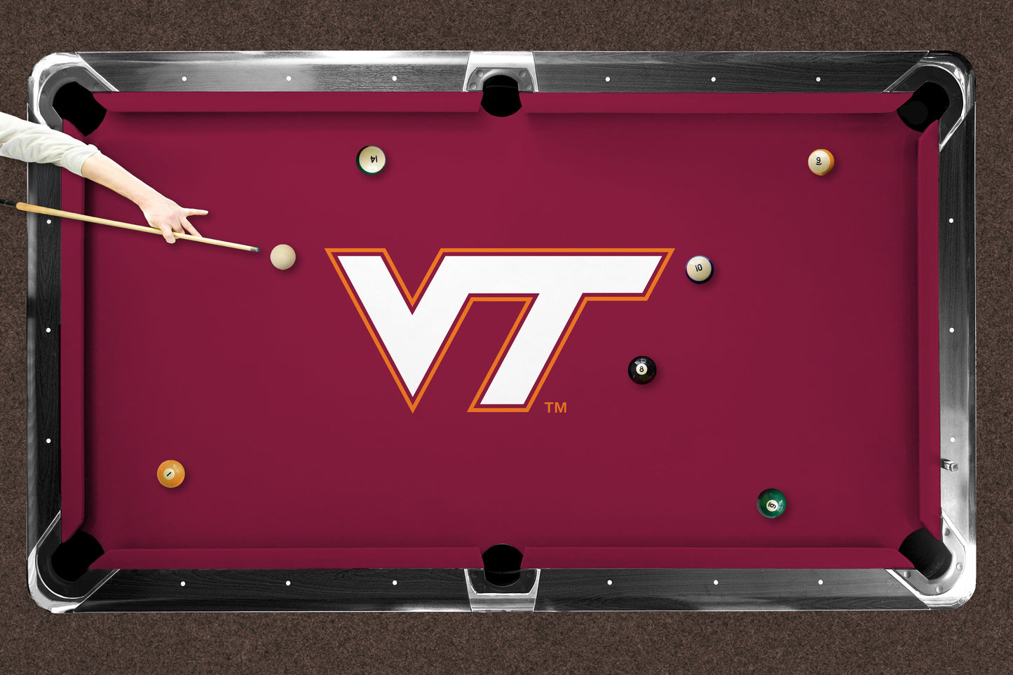 Virginia Tech Hokies Custom Pool Table Replacement Felt Lifestyle