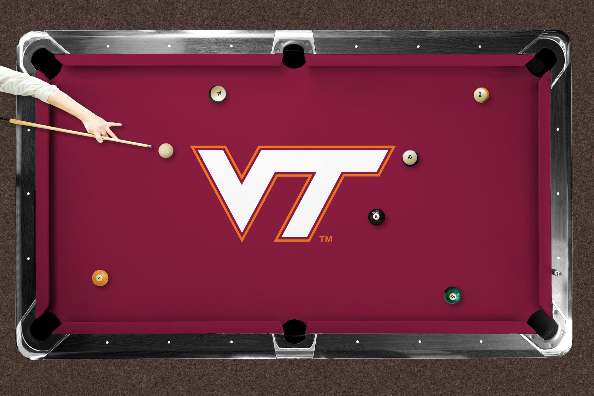 Virginia Tech Hokies Custom Pool Table Replacement Felt Lifestyle