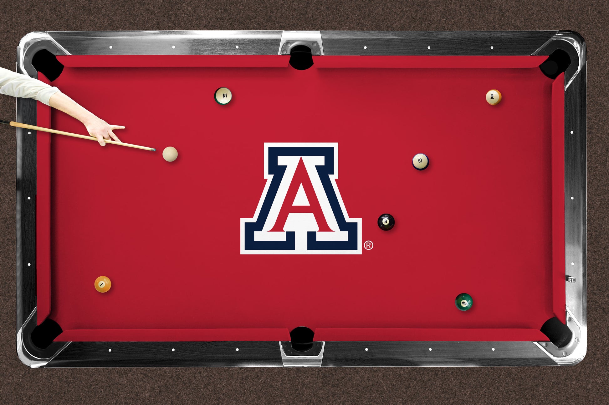 Arizona Wildcats Custom Pool Table Replacement Felt ALT Logo LIFESTYLE