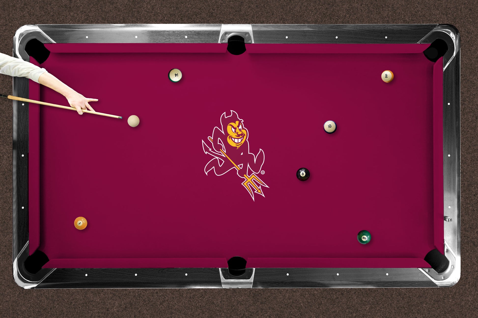 Arizona State Sun Devils Custom Pool Table Replacement Felt ALT Logo LIFESTYLE