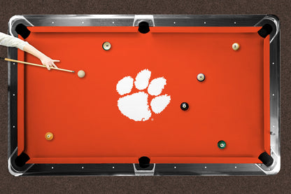 Clemson Tigers Custom Pool Table Replacement Felt ALT Logo LIFESTYLE