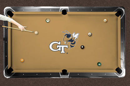 Georgia Tech Yellow Jackets Custom Pool Table Replacement Felt ALT Logo LIFESTYLE