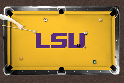 LSU Tigers Custom Pool Table Replacement Felt ALT Logo LIFESTYLE