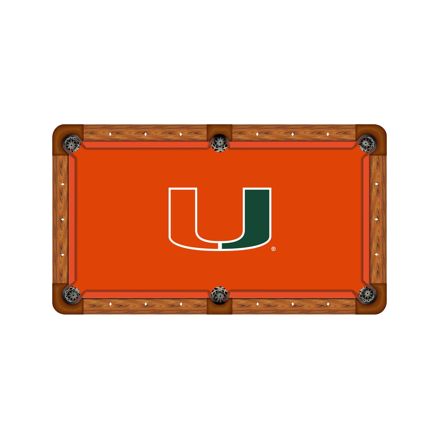 Miami Hurricanes Custom Pool Table Replacement Felt ALT Logo