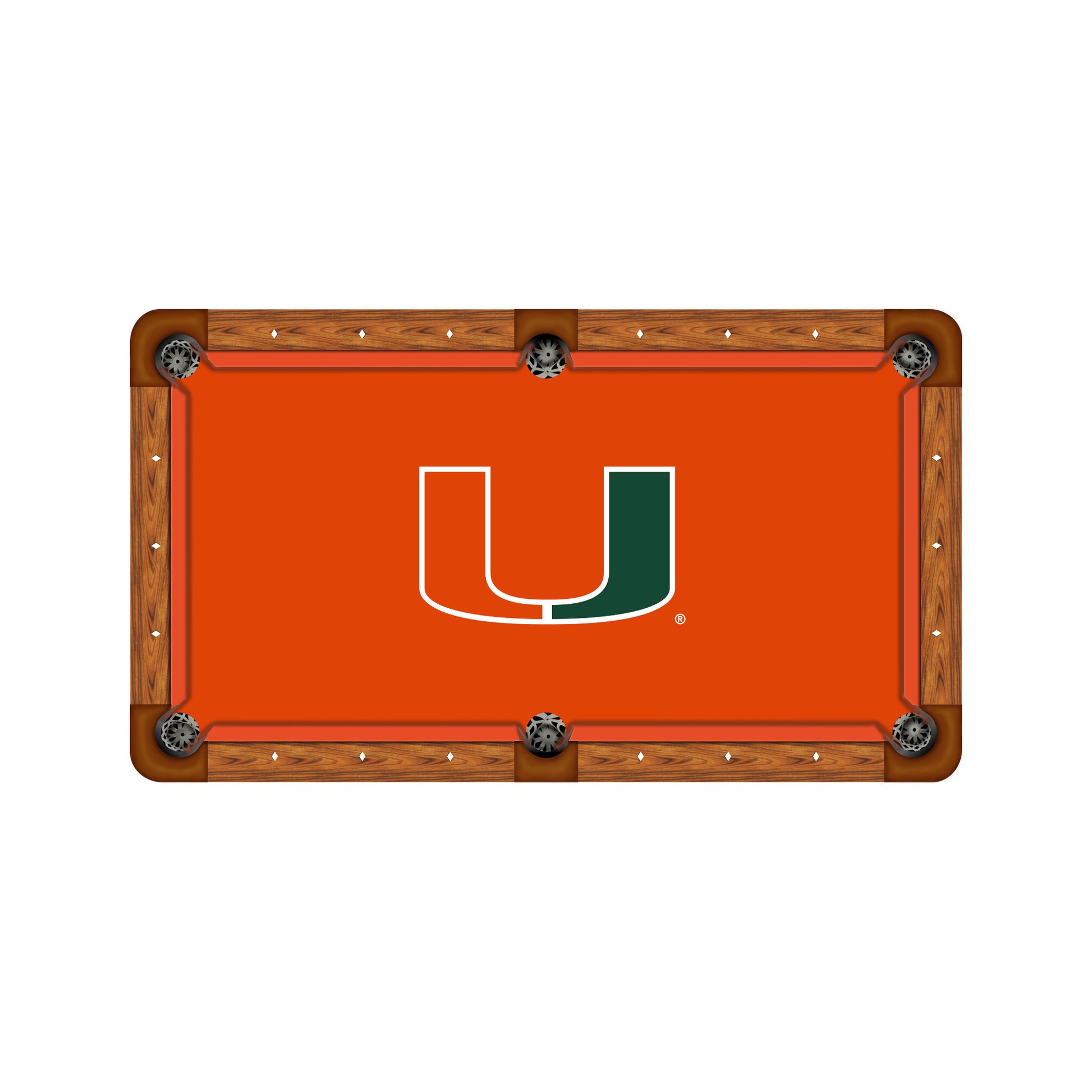 Miami Hurricanes Custom Pool Table Replacement Felt ALT Logo