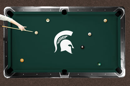 Michigan State Spartans Custom Pool Table Replacement Felt ALT Logo LIFESTYLE