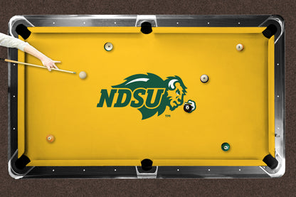 North Dakota State Bison Custom Pool Table Replacement Felt ALT Logo LIFESTYLE