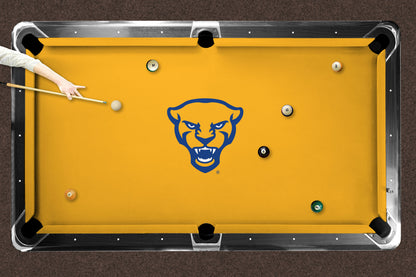 Pittsburgh Panthers Custom Pool Table Replacement Felt ALT Logo LIFESTYLE