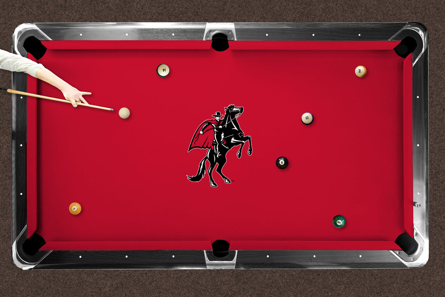 Texas Tech Red Raiders Custom Pool Table Replacement Felt ALT Logo LIFESTYLE