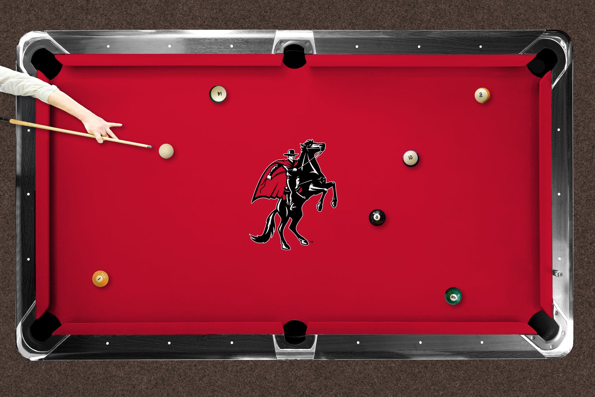Texas Tech Red Raiders Custom Pool Table Replacement Felt ALT Logo LIFESTYLE