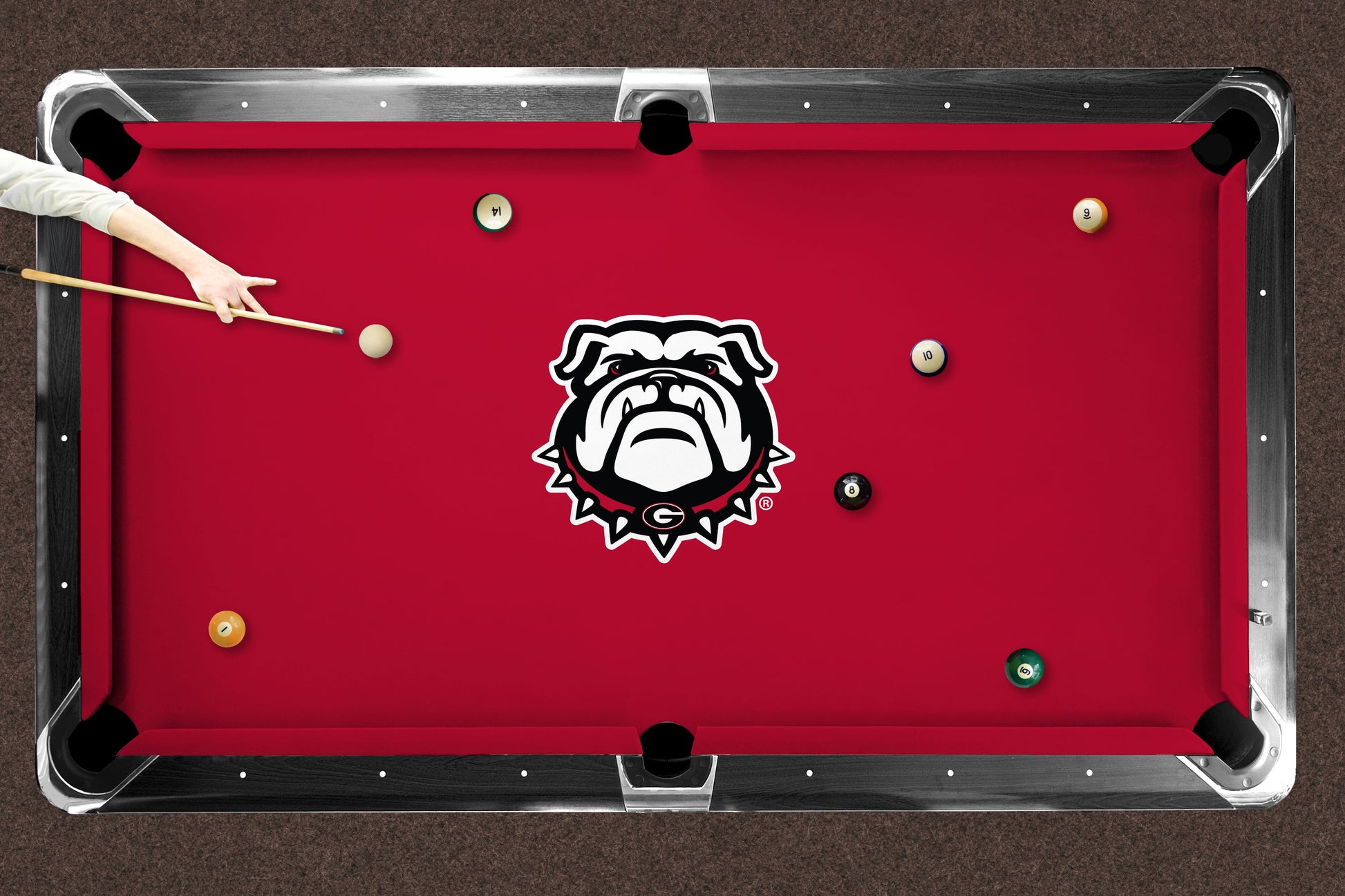 Georgia Bulldogs Custom Pool Table Replacement Felt ALT Logo LIFESTYLE