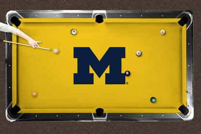 Michigan Wolverines Custom Pool Table Replacement Felt ALT Logo LIFESTYLE