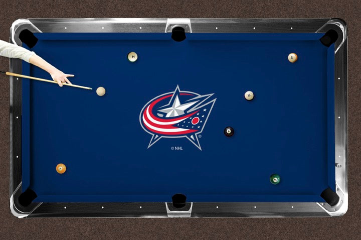 Columbus Blue Jackets Custom Pool Table Replacement Felt Lifestyle