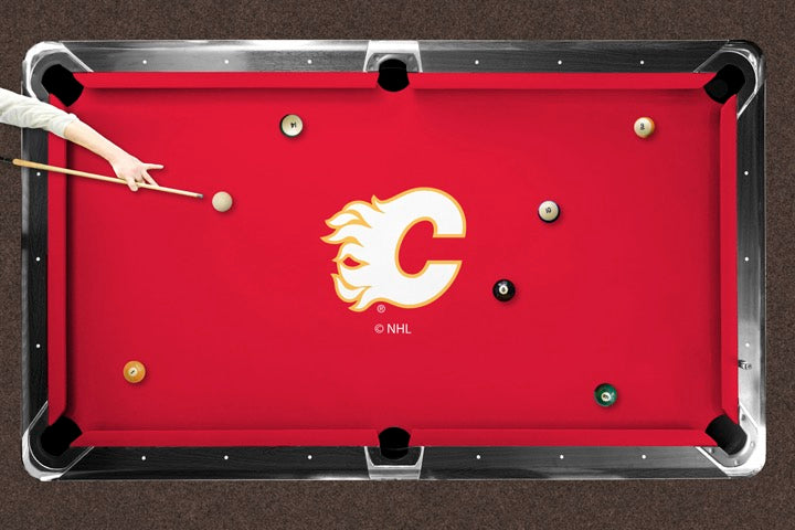 Calgary Flames Custom Pool Table Replacement Felt Lifestyle